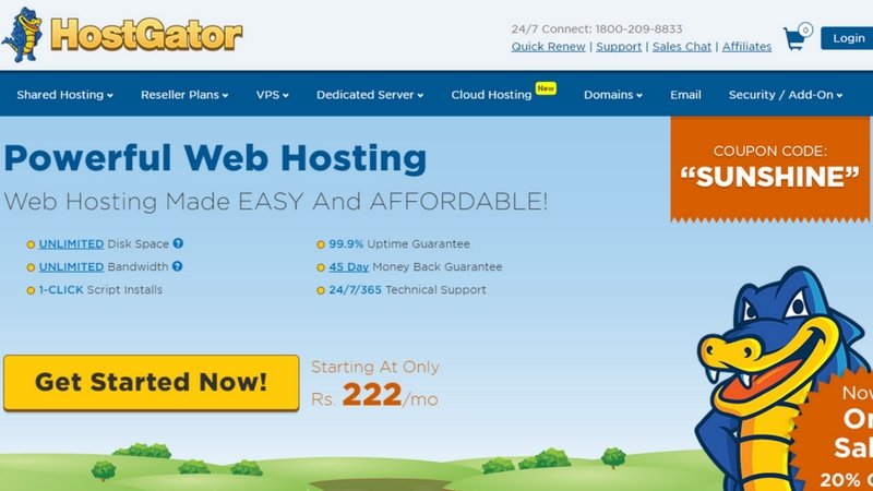 Hostgator hosting - www.techactive.in